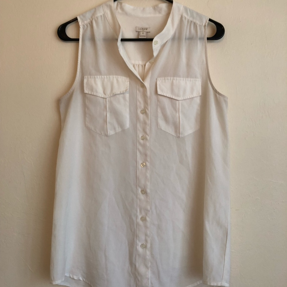 J crew cream blouse